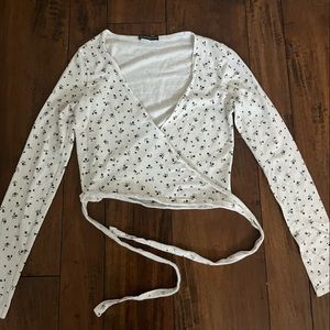 Brandy Melville long sleeve wrap shirt